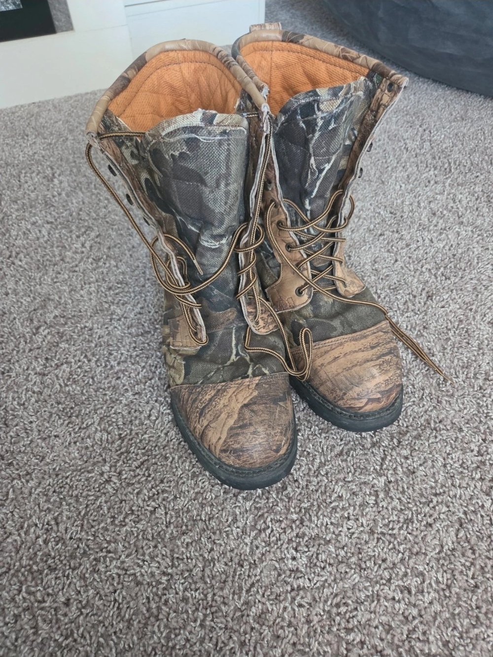 Camo Lace-Up Outdoor Men's Boots - Brown/Green